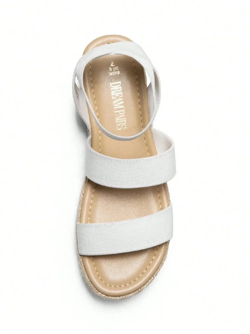 White Vacation Women's Wedges Open Toe Ankle Strap Espadrilles Platform Sandals